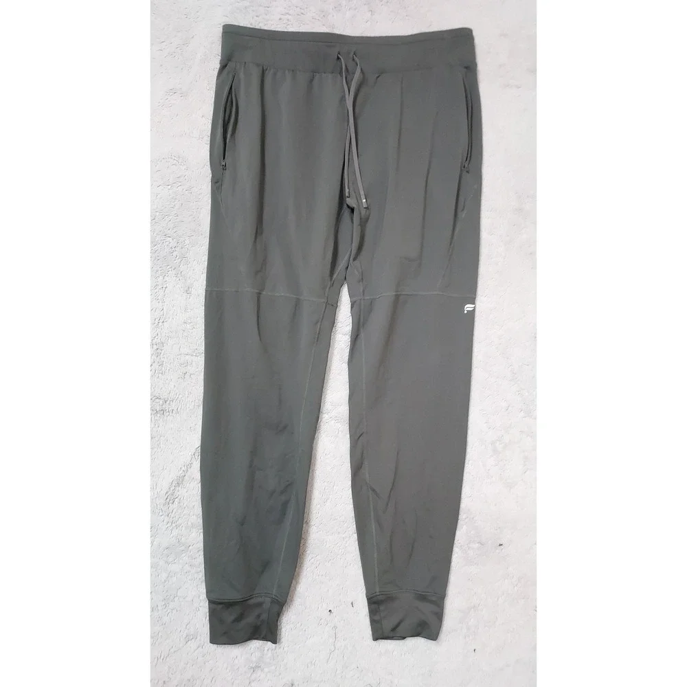 Fabletics Pant Mens XL Athletic Altitude Slim Fit Jogger Gray Drawstring Running